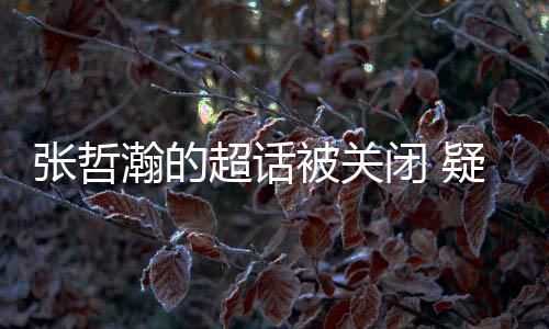 累倦了被关闭 疑是超话张哲主动粉丝关闭瀚的核太审